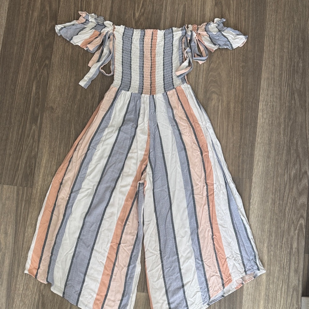 Women's Multicolored Striped Off-Shoulder Romper